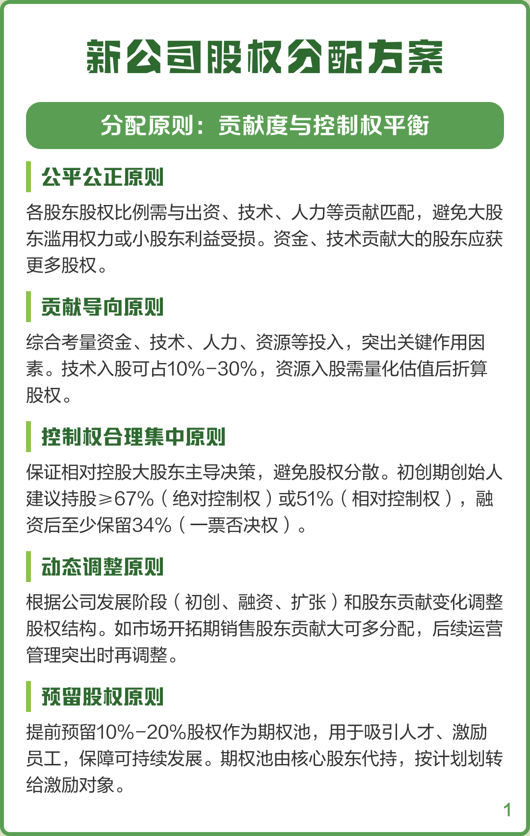 股权分配风险控制(股权投资风控要点) 股权分配风险控制(股权投资风控要点)